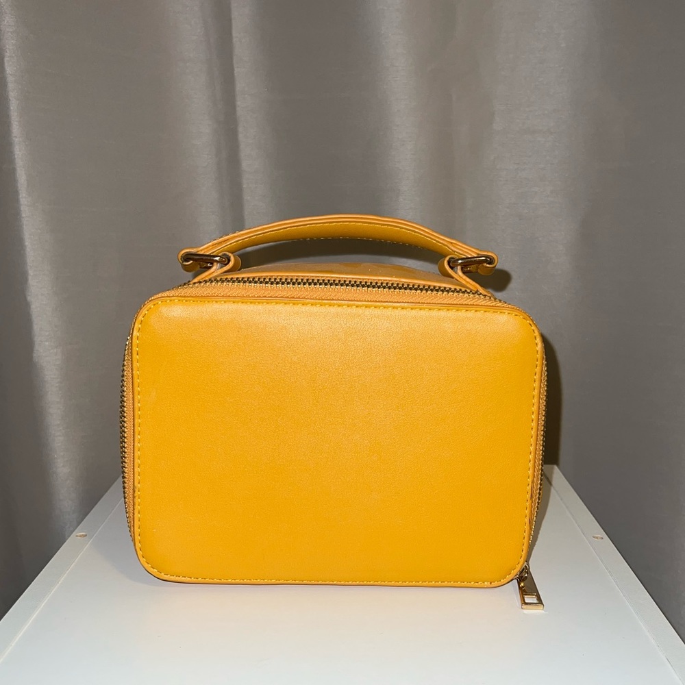 Mustard Yellow Double Sided Rectangular Purse - detachable crossbody